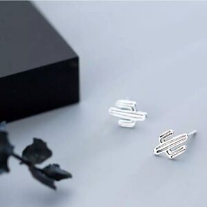 NEW‎ 925 Sterling Silver Cactus Stud🌵 Earrings